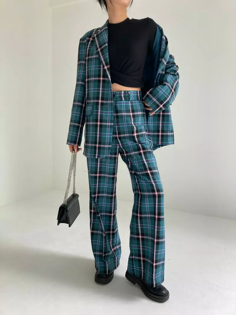 Pic - Korean Women Fashion - #womensfashion - Daddy Check Pants - 7