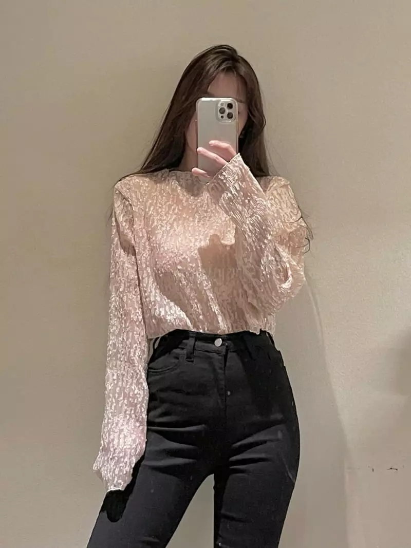 Pin Code - Korean Women Fashion - #momslook - Crop Blouse - 2