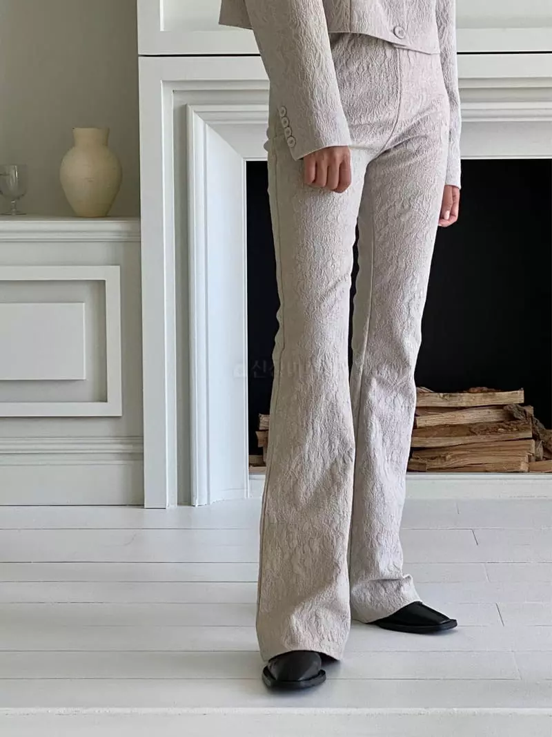 Pin Code - Korean Women Fashion - #shopsmall - Mos Jacquard Pants - 6