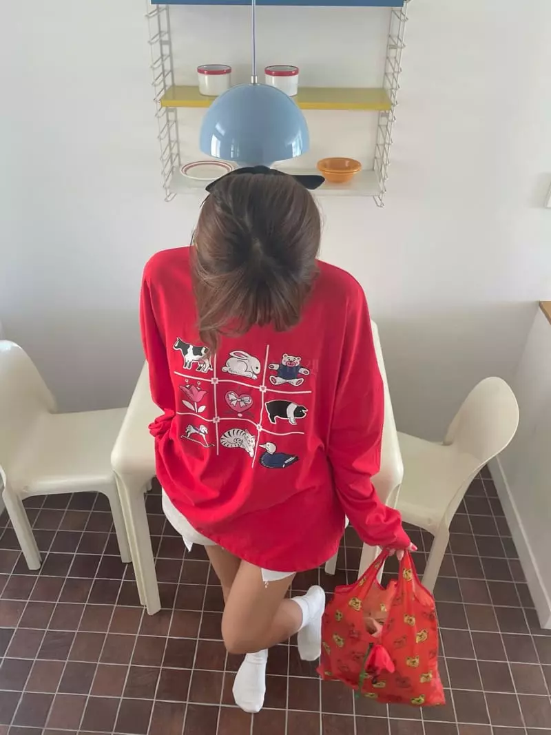Pink Dolphin - Korean Women Fashion - #momslook - Animal Loose Tee - 12