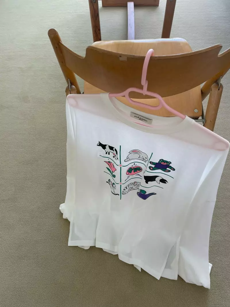 Pink Dolphin - Korean Women Fashion - #momslook - Animal Loose Tee - 2