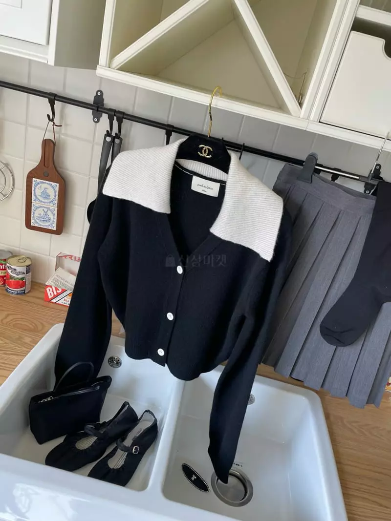 Pink Dolphin - Korean Women Fashion - #momslook - Sailor Color Knit Tee - 7