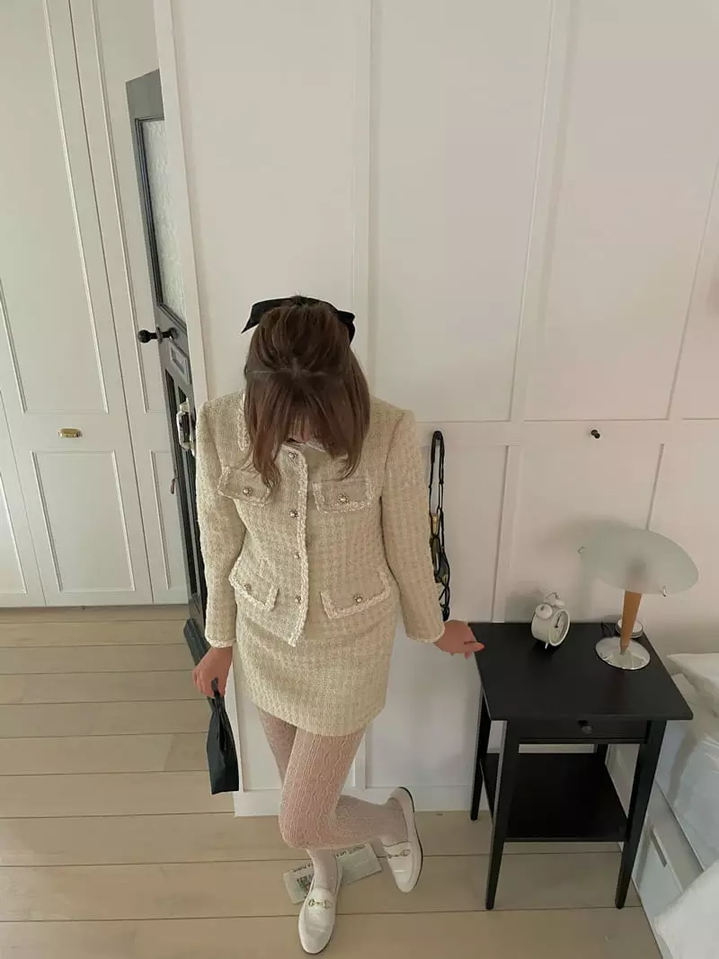 Pink Dolphin - Korean Women Fashion - #momslook - Mariang Twid Jacket - 12