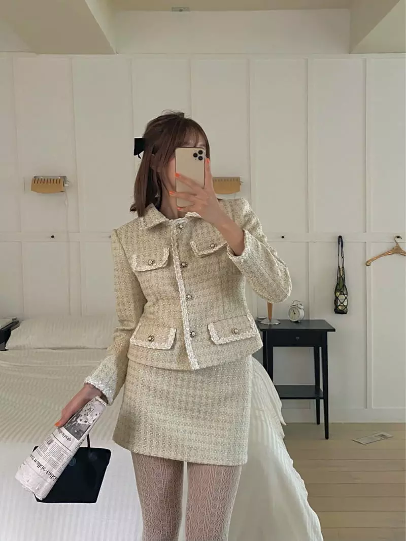 Pink Dolphin - Korean Women Fashion - #momslook - Mariang Twid Jacket - 8