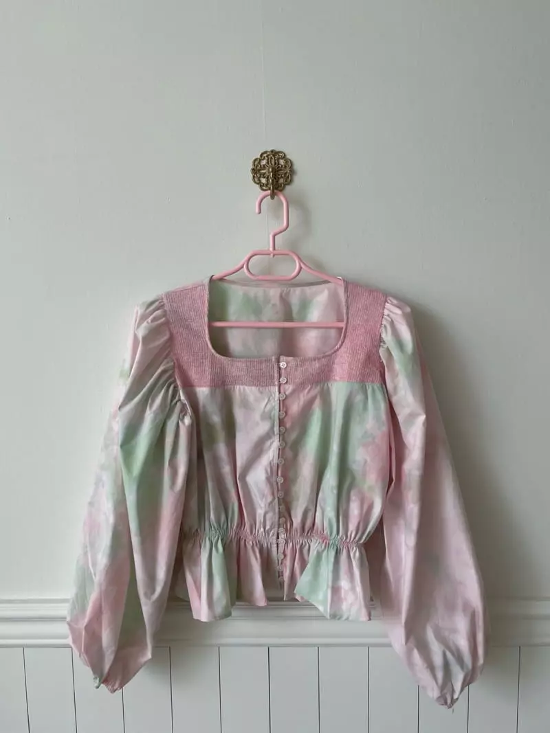 Pink Dolphin - Korean Women Fashion - #romanticstyle - Pastel Blouse - 7