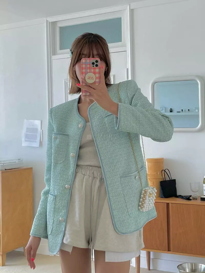Pink Dolphin - Korean Women Fashion - #thatsdarling - Tinkle Twid Jacket - 8
