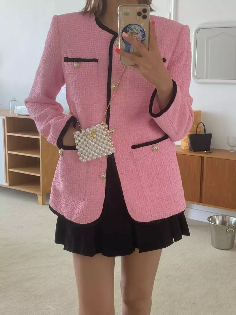 Pink Dolphin - Korean Women Fashion - #vintagekidsstyle - Tinkle Twid Jacket - 3