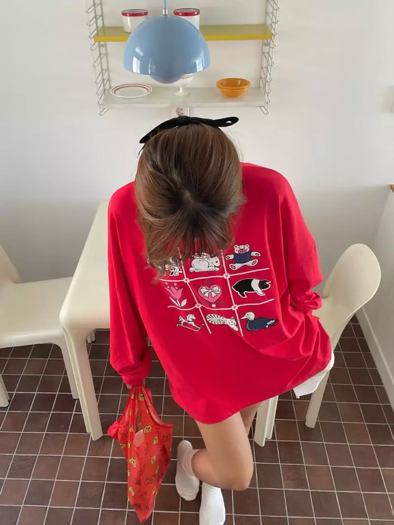Pink Dolphin - Korean Women Fashion - #womensfashion - Animal Loose Tee - 9