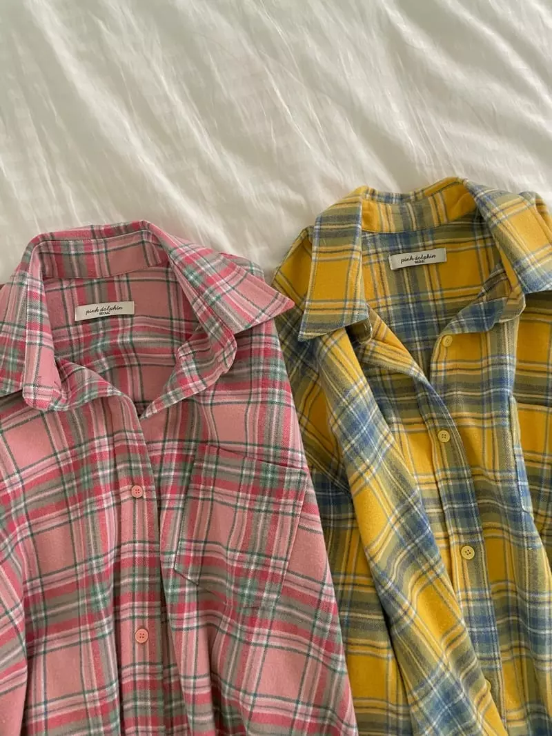 Pink Dolphin - Korean Women Fashion - #womensfashion - Big Check Shirt