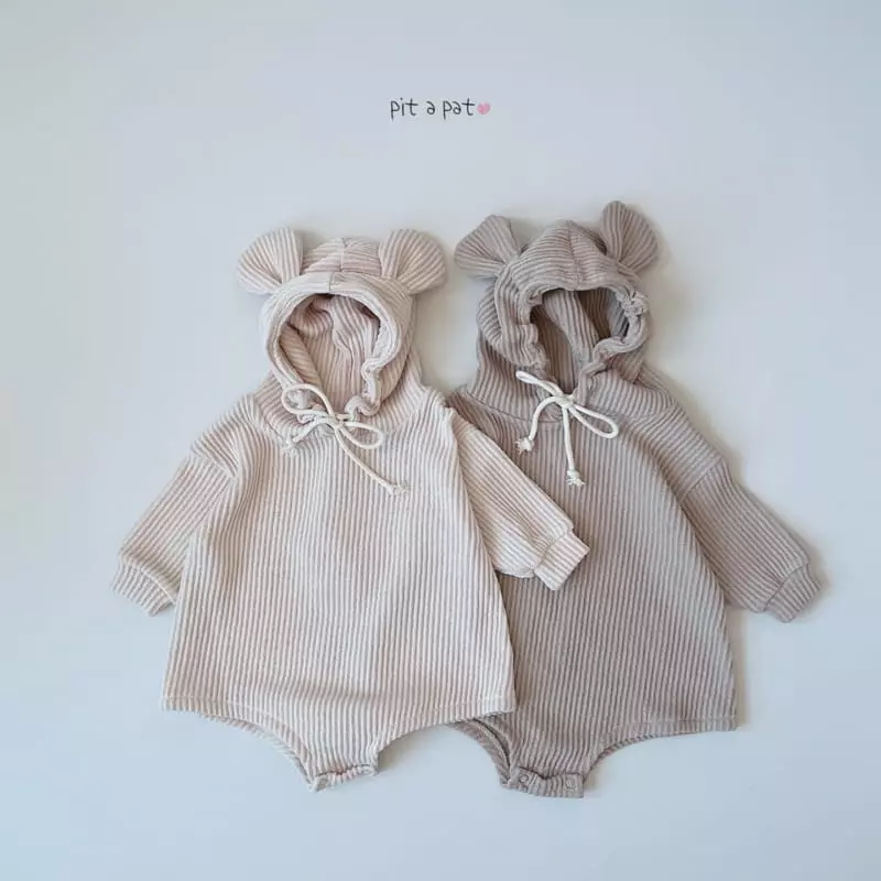 Pitapat - Korean Baby Fashion - #babyboutique - Bear Hoody Bodysuit - 6