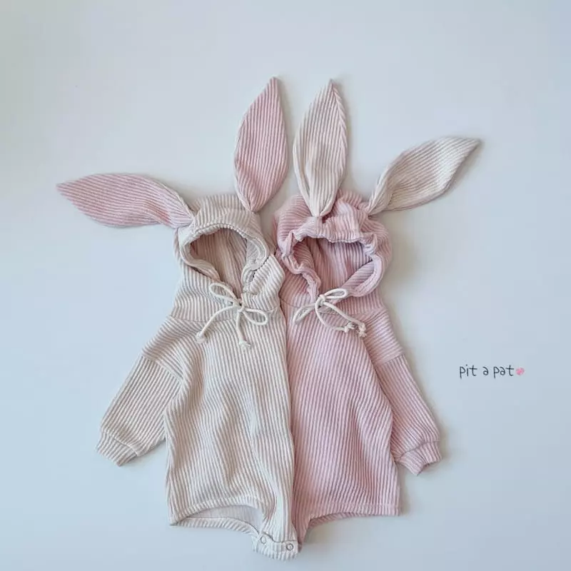 Pitapat - Korean Baby Fashion - #babyboutique - Bunny Hoody Bodysuit - 5