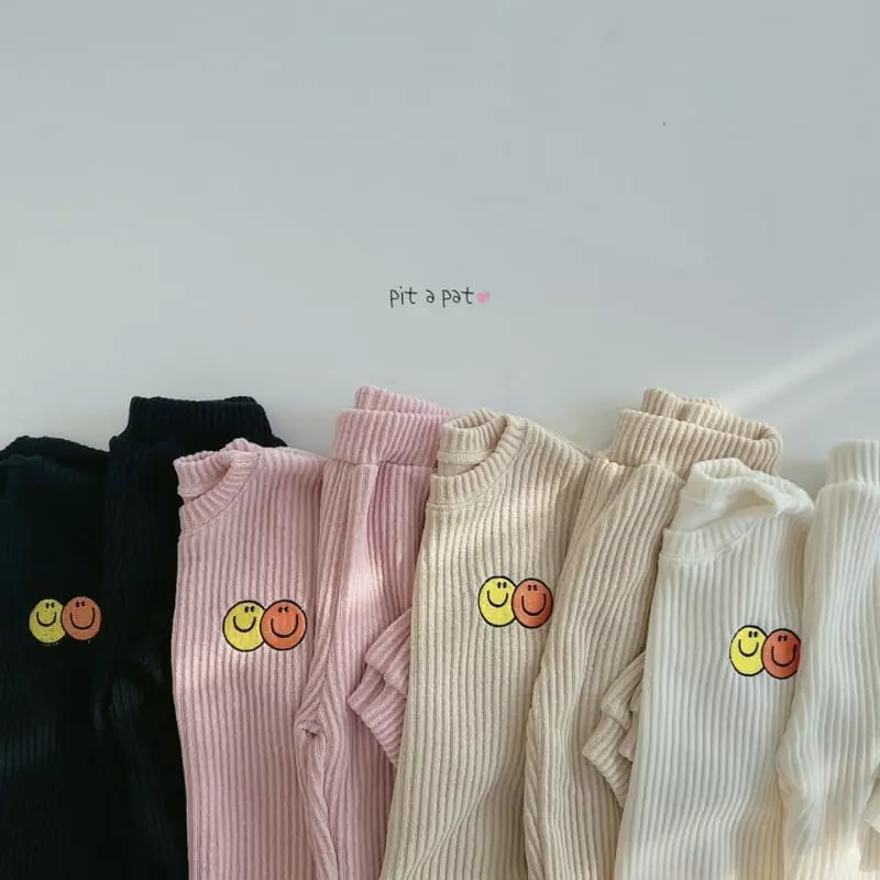 Pitapat - Korean Baby Fashion - #babyboutique - Smile Knit Top Bottom Set - 3