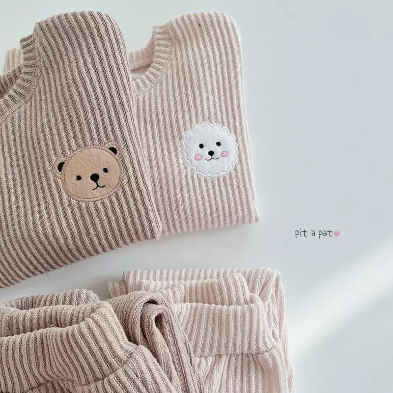 Pitapat - Korean Baby Fashion - #babyboutique - Friends Knit Top Bottom Set