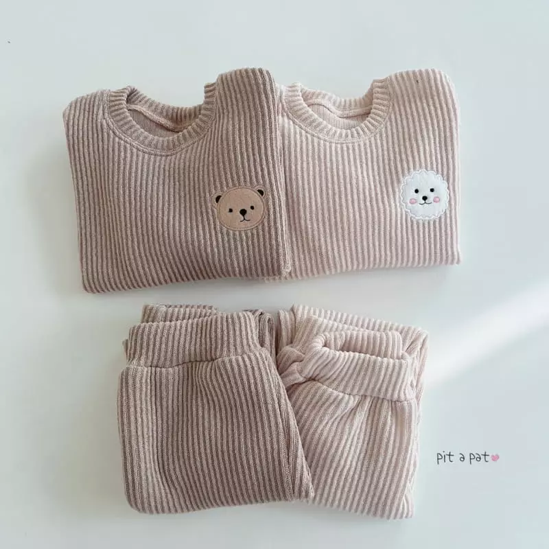 Pitapat - Korean Baby Fashion - #babyboutiqueclothing - Friends Knit Top Bottom Set - 2