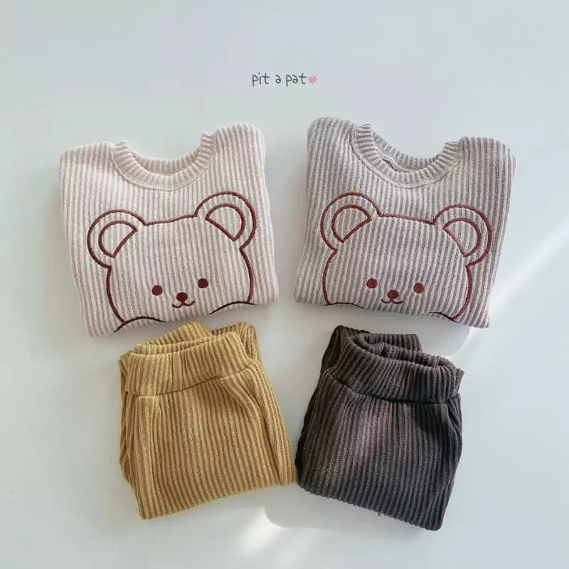 Pitapat - Korean Baby Fashion - #babyboutiqueclothing - Hello Bear Color Top Bottom Set
