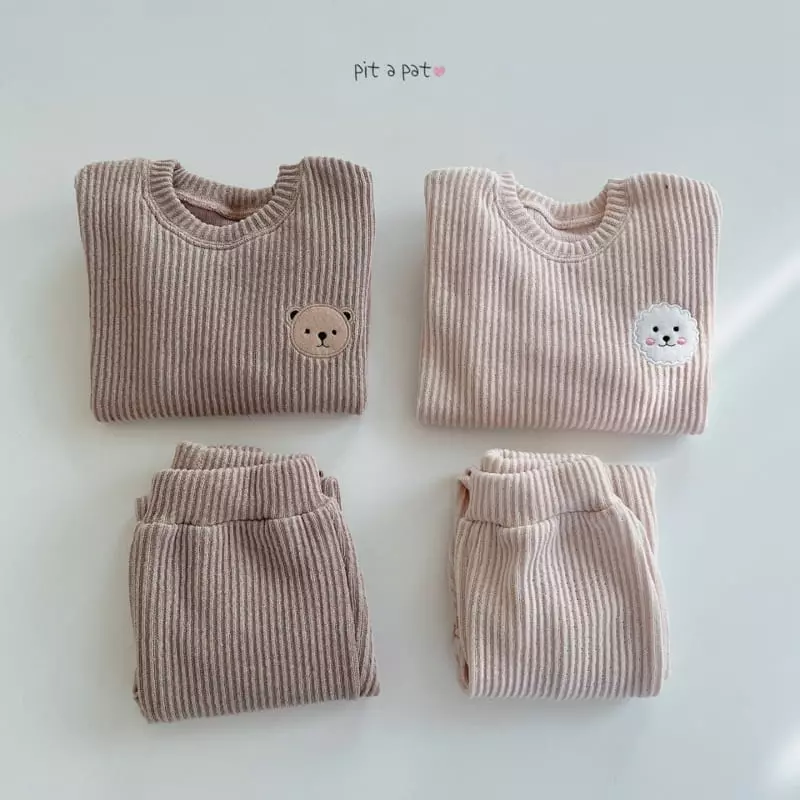 Pitapat - Korean Baby Fashion - #babyclothing - Friends Knit Top Bottom Set - 3