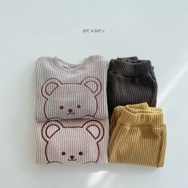 Pitapat - Korean Baby Fashion - #babyfashion - Hello Bear Color Top Bottom Set - 3