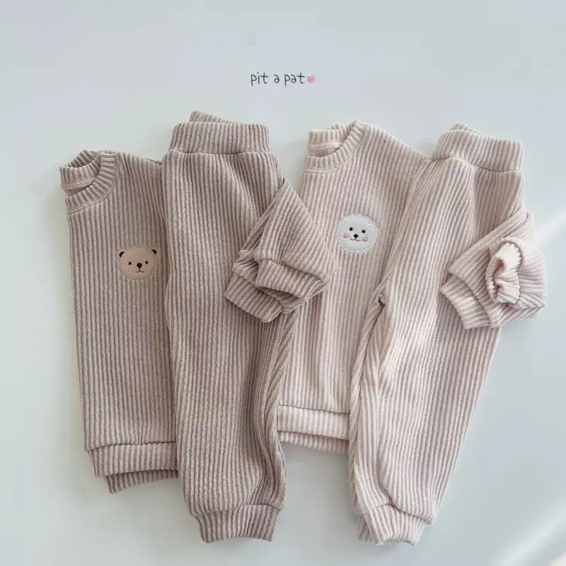 Pitapat - Korean Baby Fashion - #babyfever - Friends Knit Top Bottom Set - 5