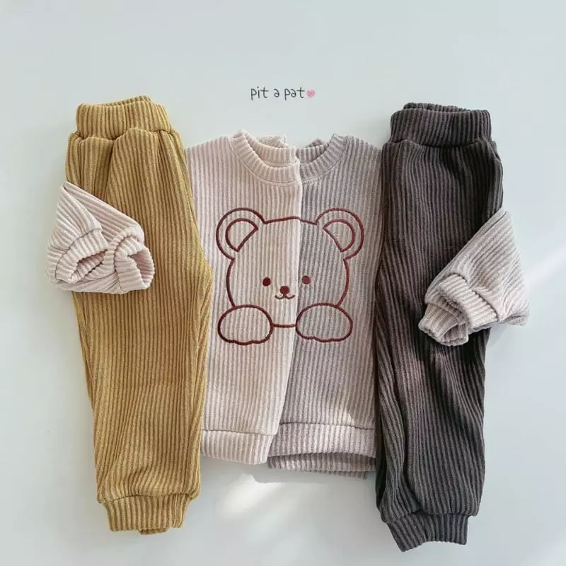 Pitapat - Korean Baby Fashion - #babyfashion - Hello Bear Color Top Bottom Set - 4