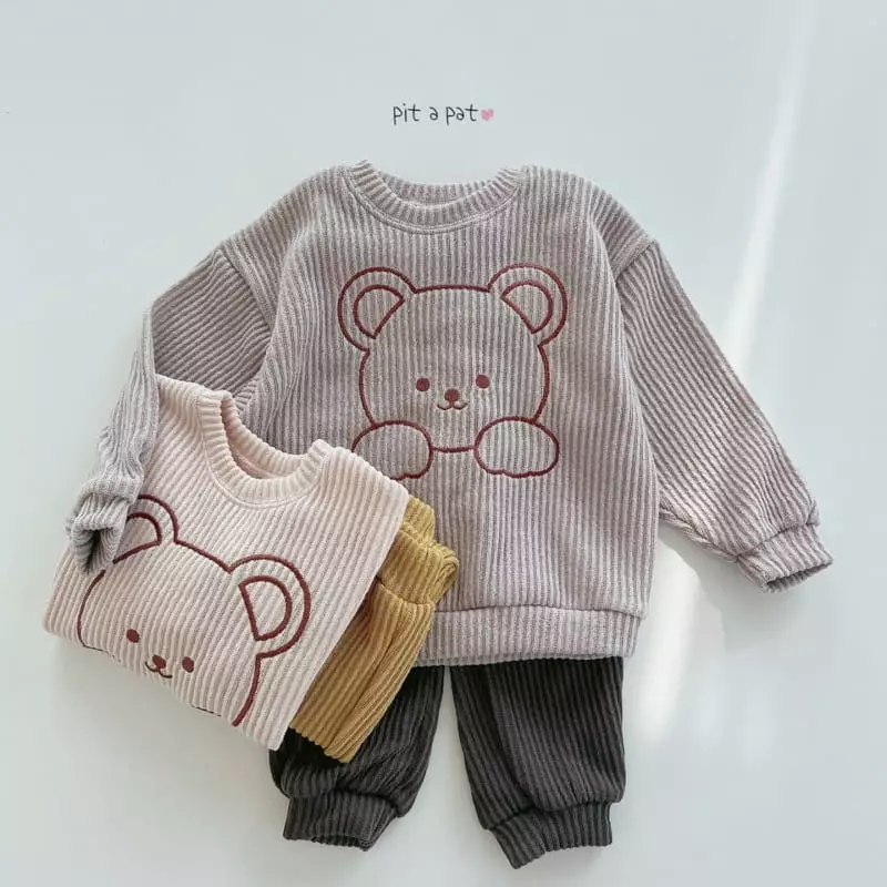 Pitapat - Korean Baby Fashion - #babygirlfashion - Hello Bear Color Top Bottom Set - 5