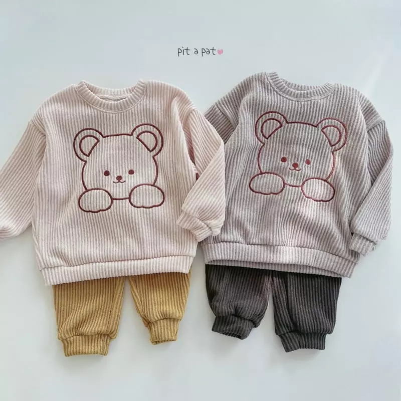 Pitapat - Korean Baby Fashion - #babylifestyle - Hello Bear Color Top Bottom Set - 6