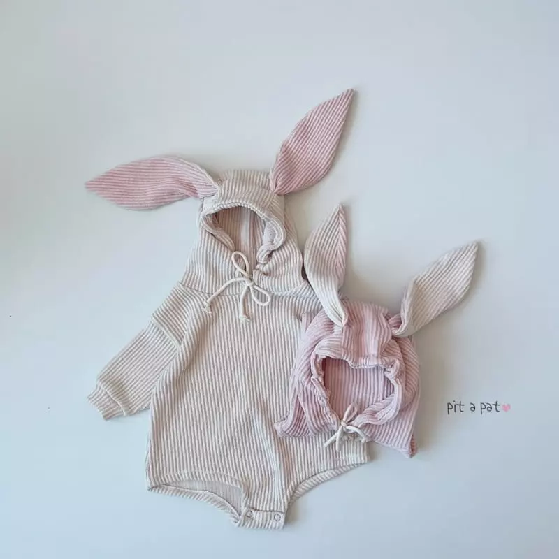 Pitapat - Korean Baby Fashion - #onlinebabyshop - Bunny Hoody Bodysuit - 4