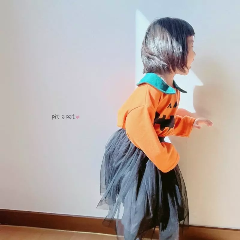 Pitapat - Korean Children Fashion - #Kfashion4kids - Pumpkin Collar Tee - 7