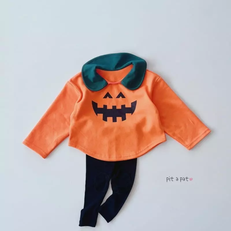 Pitapat - Korean Children Fashion - #fashionkids - Pumpkin Collar Tee - 3