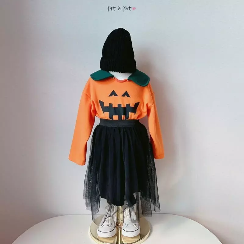 Pitapat - Korean Children Fashion - #fashionkids - Pumpkin Collar Tee - 4