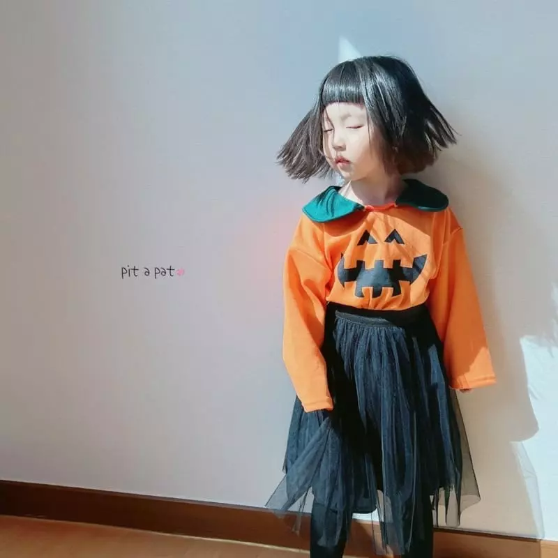 Pitapat - Korean Children Fashion - #kidzfashiontrend - Pumpkin Collar Tee - 6