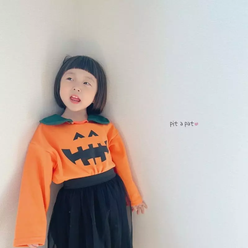 Pitapat - Korean Children Fashion - #littlefashionista - Pumpkin Collar Tee - 8