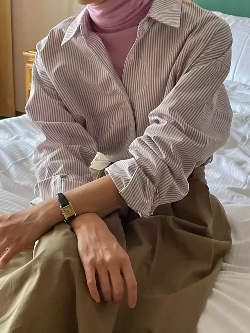 Plat - Korean Women Fashion - #momslook - Stripes Shirt - 7