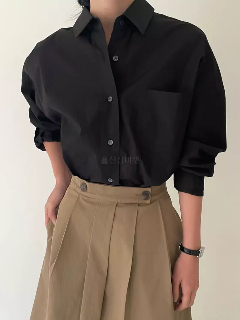 Plat - Korean Women Fashion - #restrostyle - Classic Pocket SHIrt