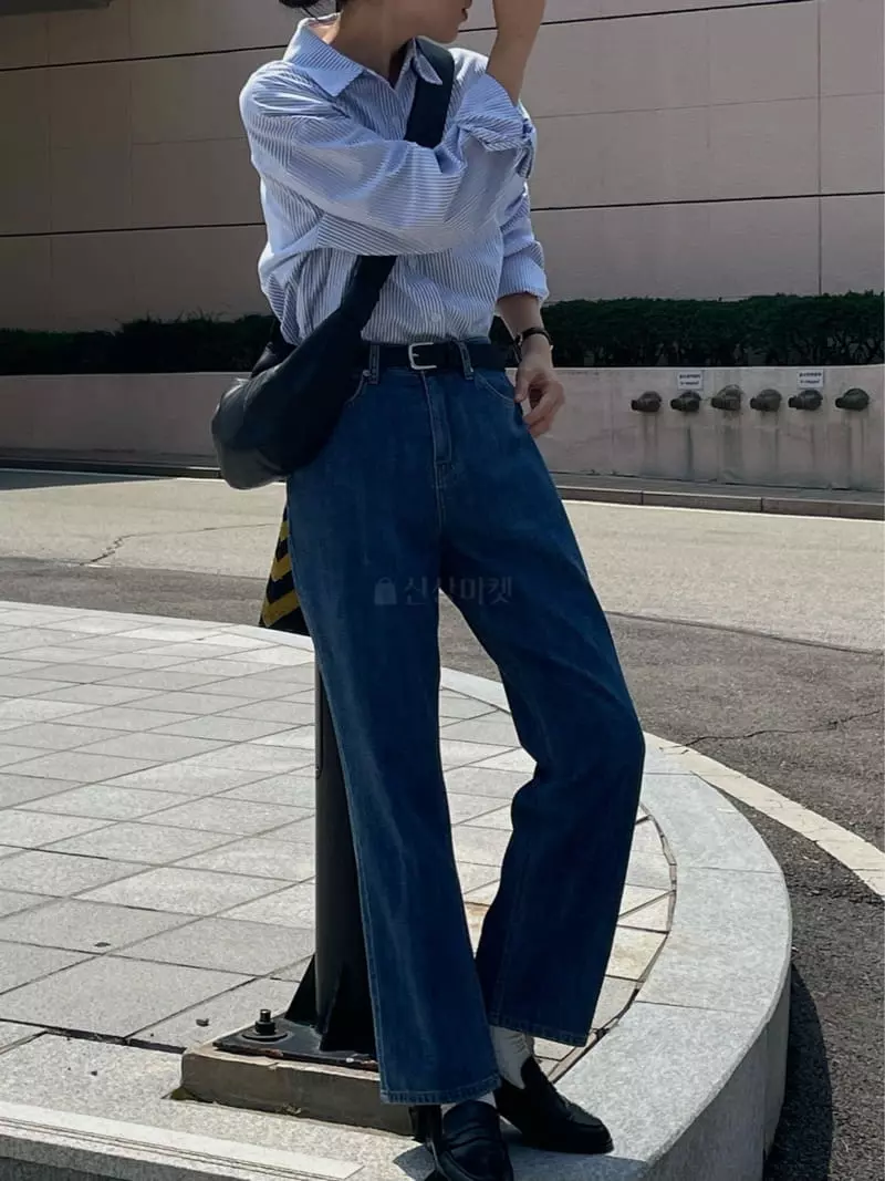 Plat - Korean Women Fashion - #shopsmall - Fench Jeans - 5