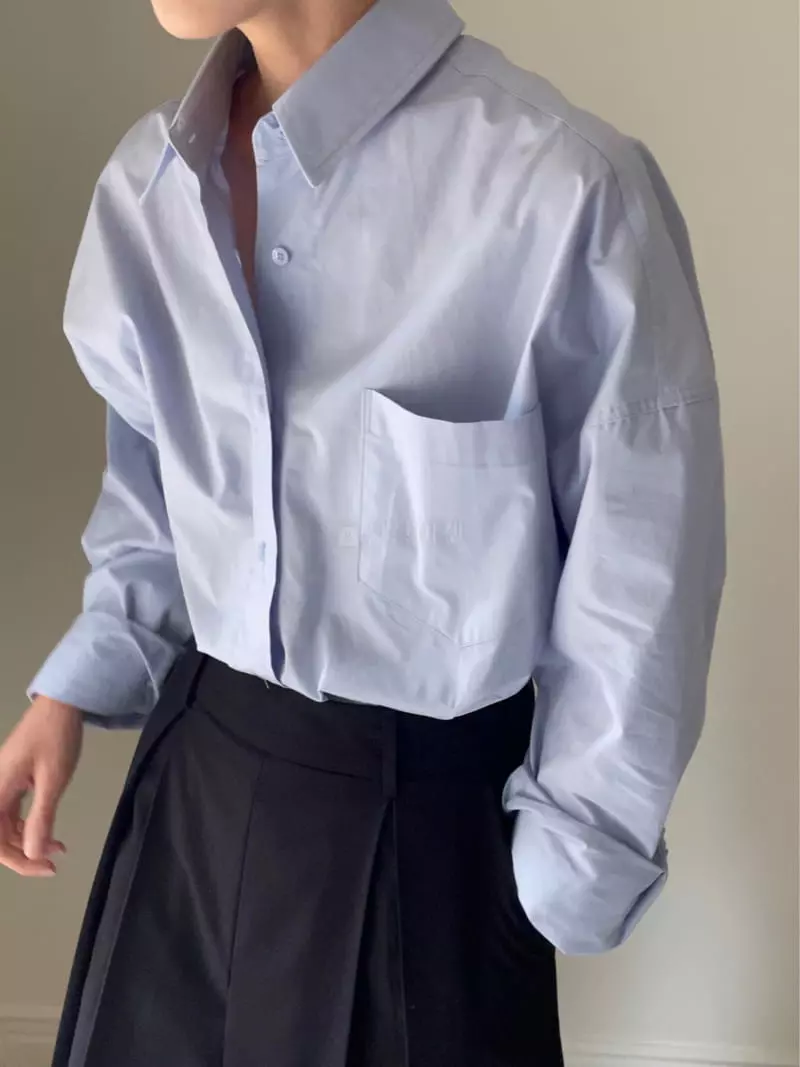 Plat - Korean Women Fashion - #shopsmall - Classic Pocket SHIrt - 3
