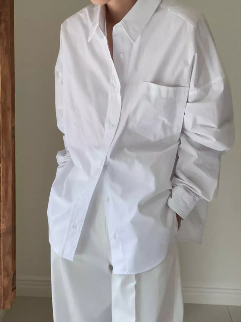 Plat - Korean Women Fashion - #shopsmall - Classic Pocket SHIrt - 4