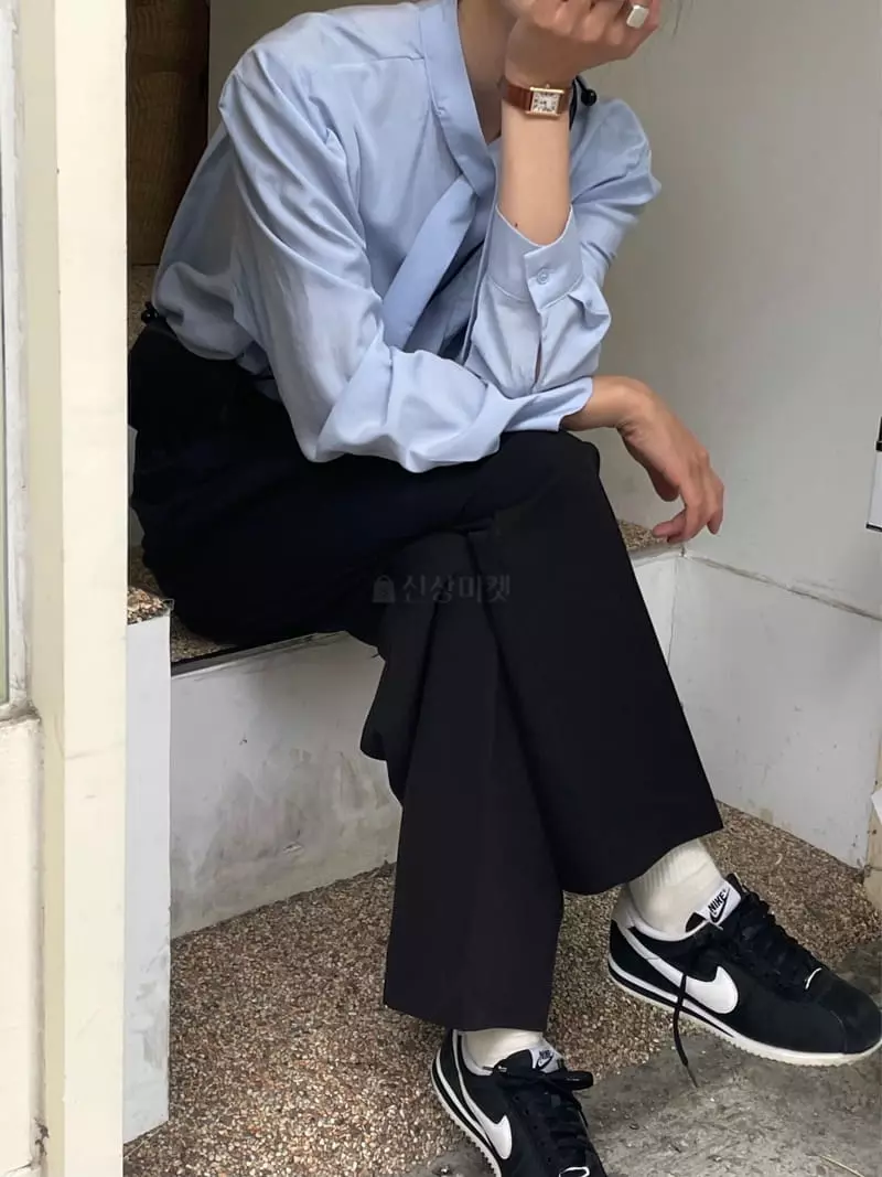 Plat - Korean Women Fashion - #womensfashion - Tie Blouse - 8