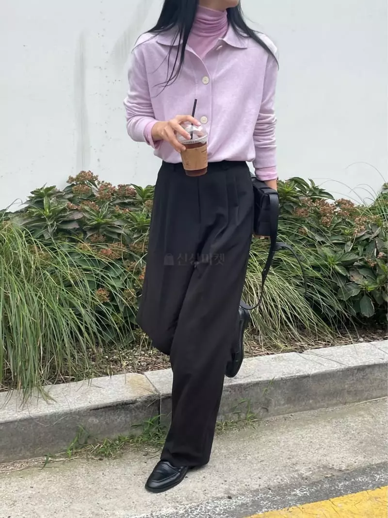 Plat - Korean Women Fashion - #momslook - Cash Collar Button Knit Tee - 4