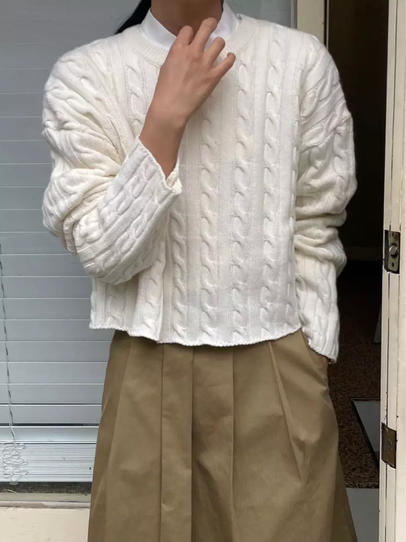 Plat - Korean Women Fashion - #womensfashion - Mue Mue Twist Knit Tee - 8