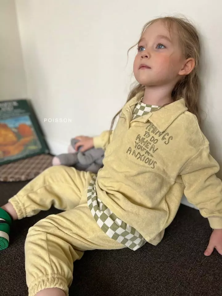 Poisson - Korean Children Fashion - #fashionkids - Terry Loose Collar Tee - 10