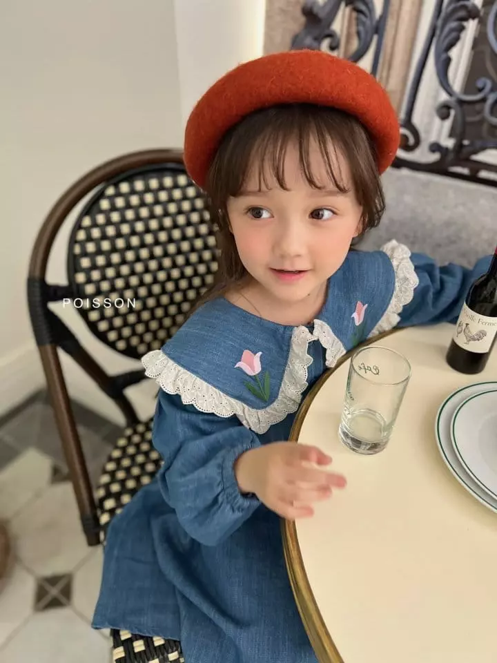 Poisson - Korean Children Fashion - #kidsshorts - Flower Denim One-piece