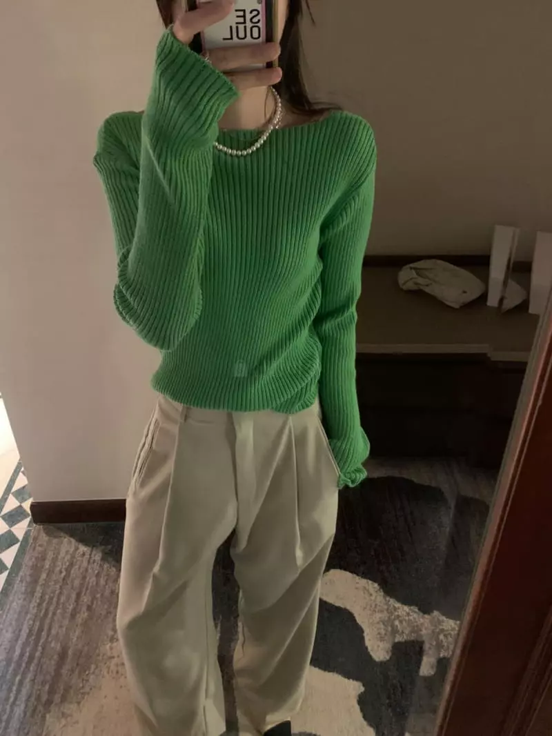 Poster - Korean Women Fashion - #womensfashion - Apfel Two-way Knit Tee - 4
