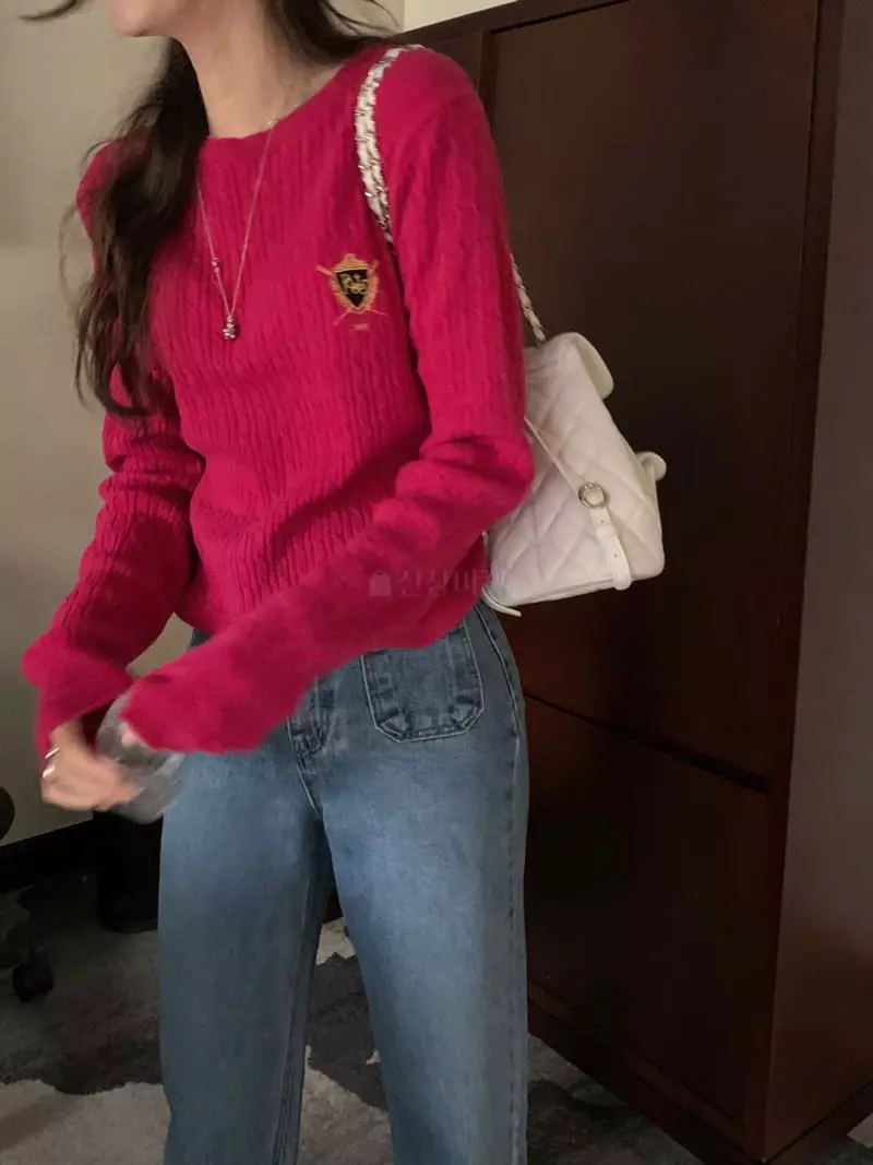 Poster - Korean Women Fashion - #momslook - Rorell Embroidery Knit Tee - 2