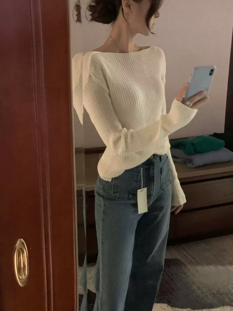 Poster - Korean Women Fashion - #womensfashion - Apfel Two-way Knit Tee - 5