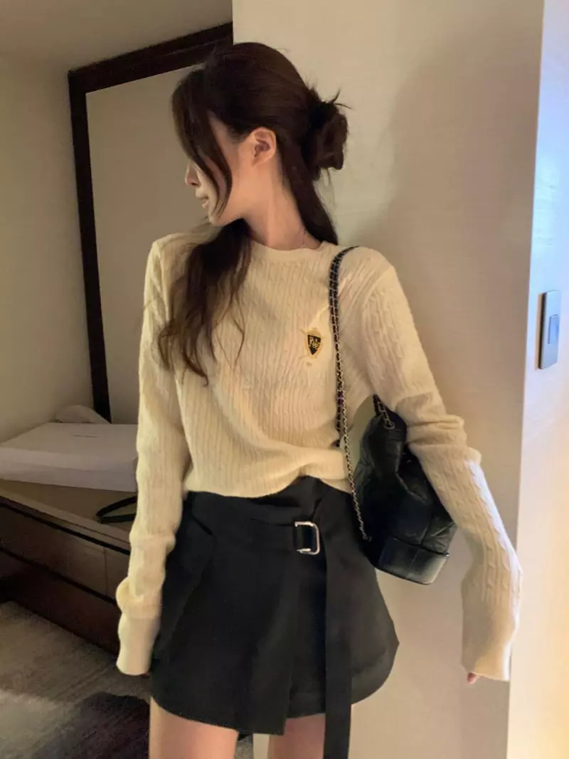Poster - Korean Women Fashion - #womensfashion - Rorell Embroidery Knit Tee - 7