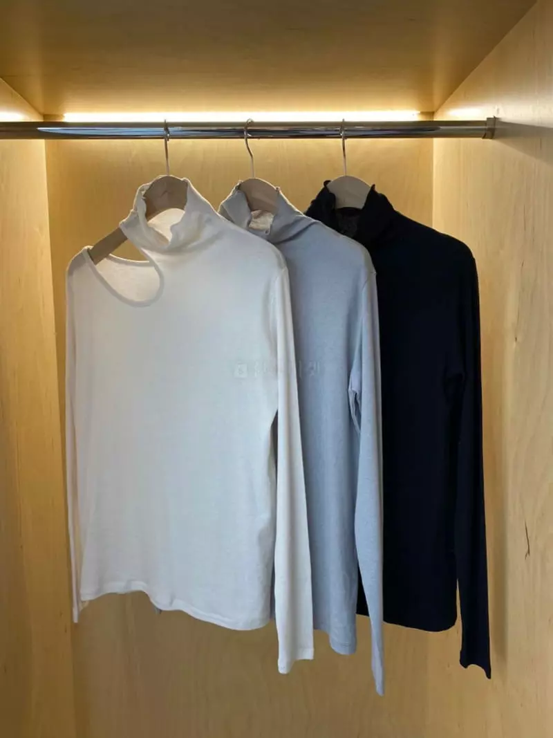 Project View - Korean Women Fashion - #momslook - Slit Rib Turtleneck Tee - 5