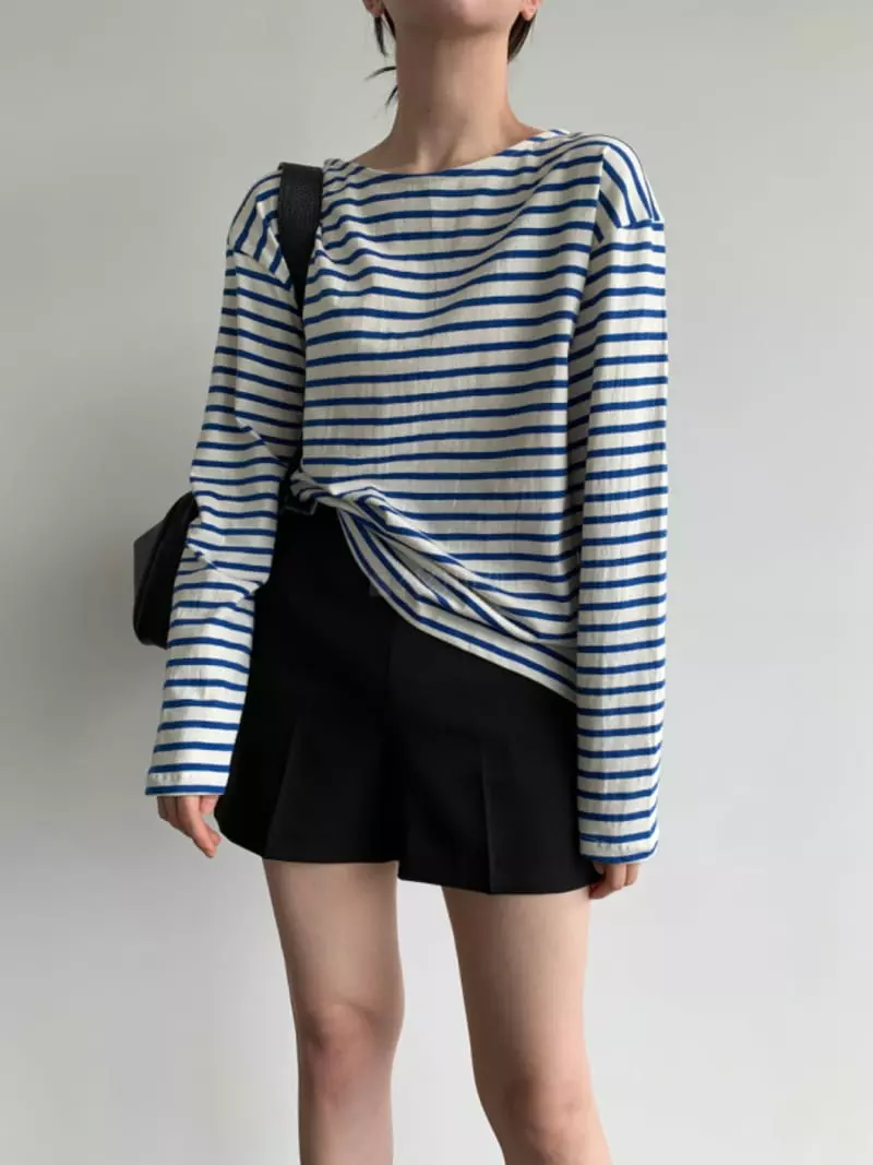 Project View - Korean Women Fashion - #momslook - Autumn Stripes Tee