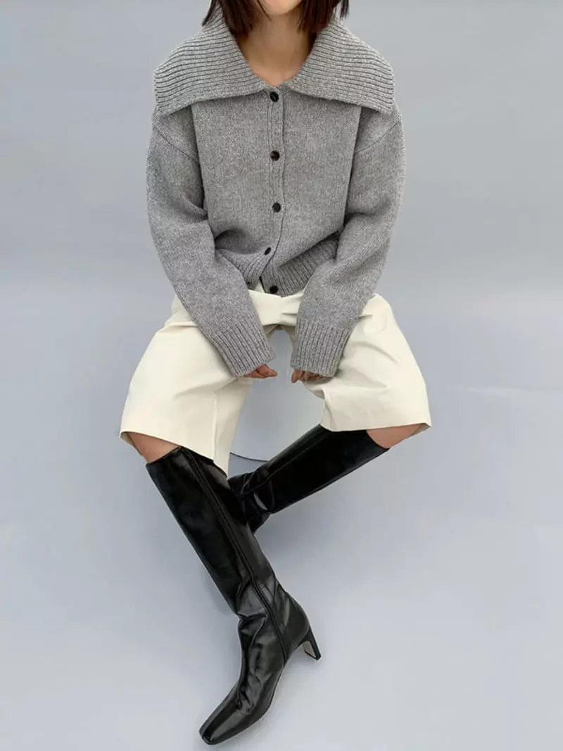 Project View - Korean Women Fashion - #momslook - Shawl Knit Cardigan