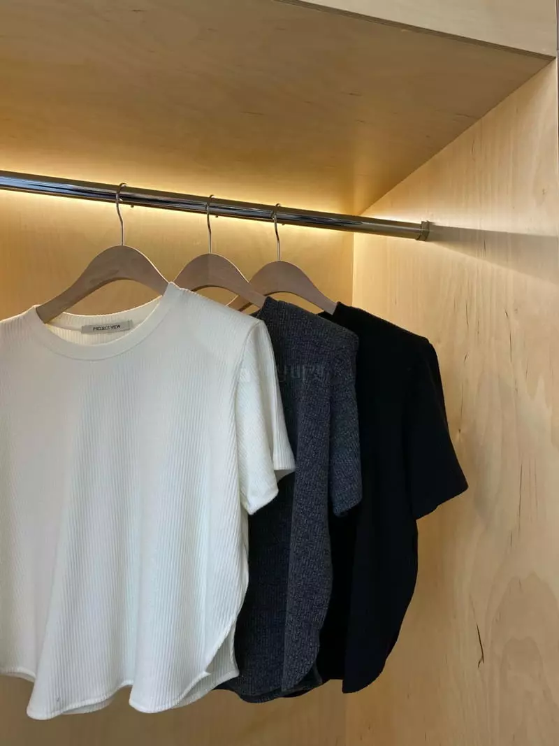 Project View - Korean Women Fashion - #momslook - Rib Pad Tee - 4