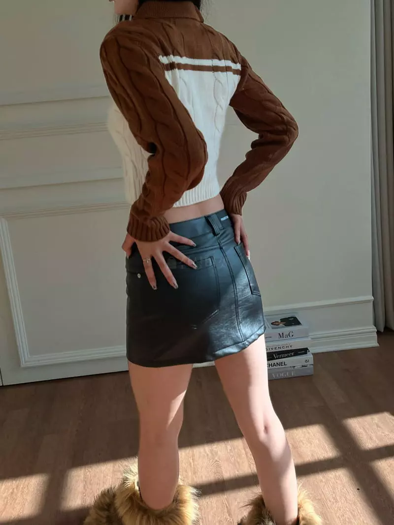 Project Wave - Korean Women Fashion - #momslook - Crop Knit Zip-up - 6